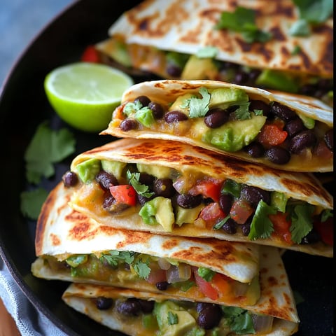 Quesadillas haricots noirs avocat
