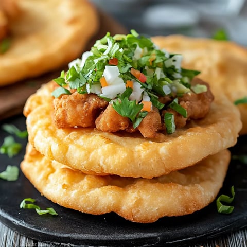 Pain indien frit et garnitures