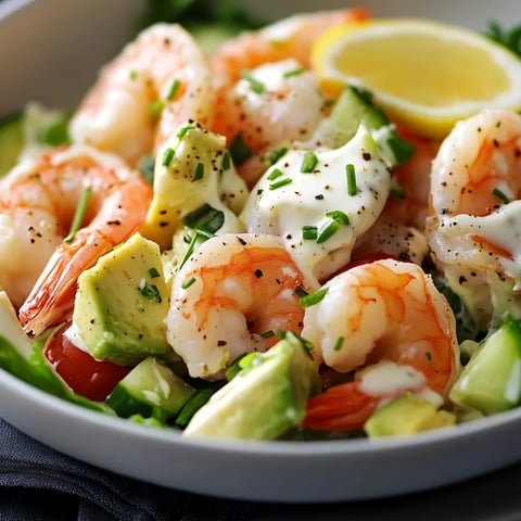 Délicieuse salade aux crevettes