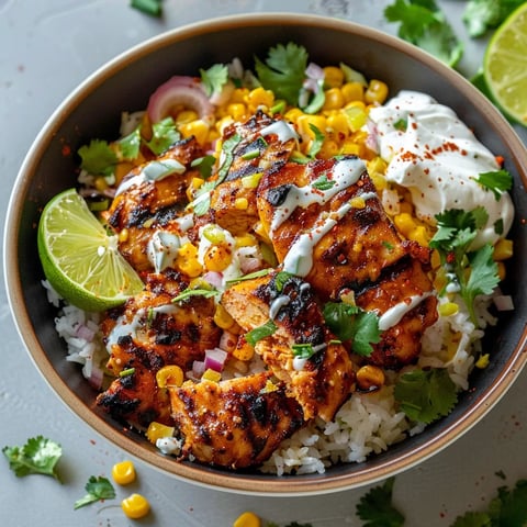 Bol de maïs poulet riz