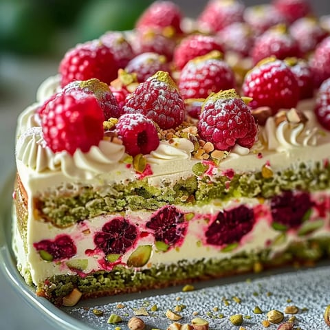 Gâteau Pistache et Framboise