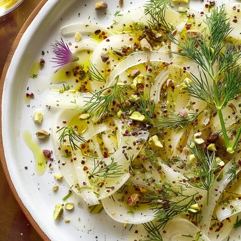 Carpaccio de fenouil et pistaches