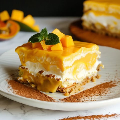 Délice mangue au tiramisu sans œufs