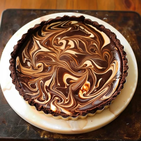Tarte brownie au fromage caramel
