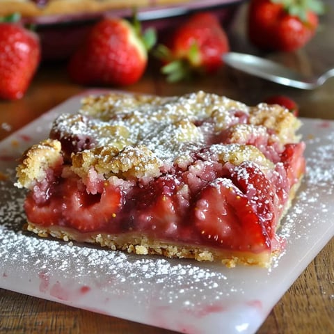 Carrés croustillants aux fraises