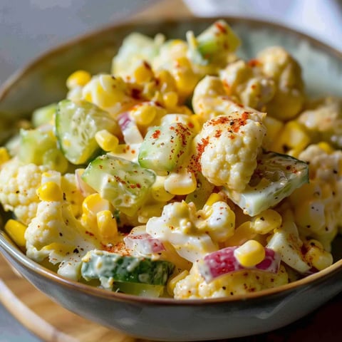 Salade chou-fleur maïs concombre
