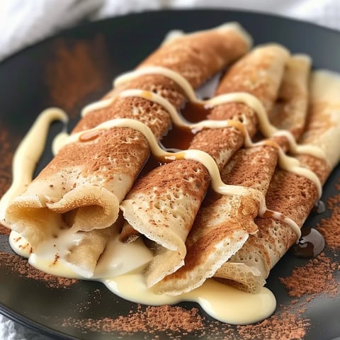 Crêpes protéinées roulées cannelle