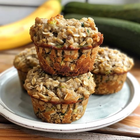 Muffins bananes, avoine & courgettes