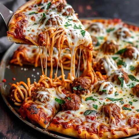 Pizza-Ghetti et boulettes maison