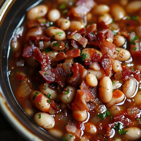 Fèves au lard maison savoureux