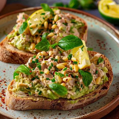 Tartine thon avocat œufs