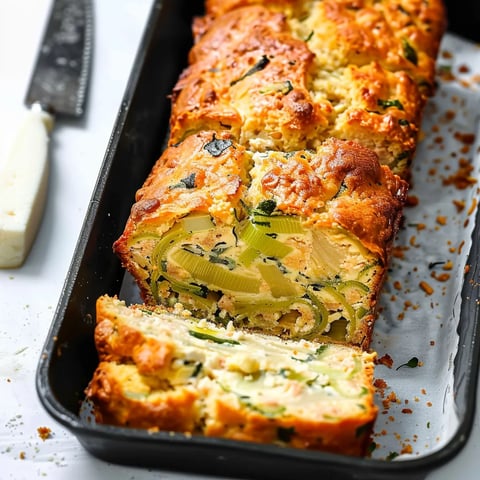 Cake salé poireaux et chèvre