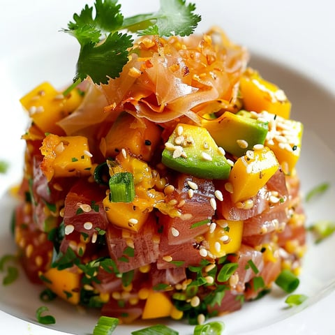 Tartare thon mangue avocat