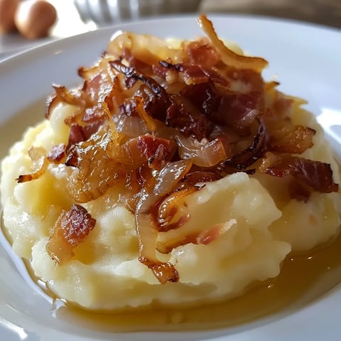 Purée lardons caramélisés