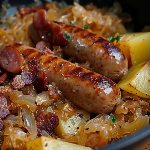 Choucroute bratwurst et pommes