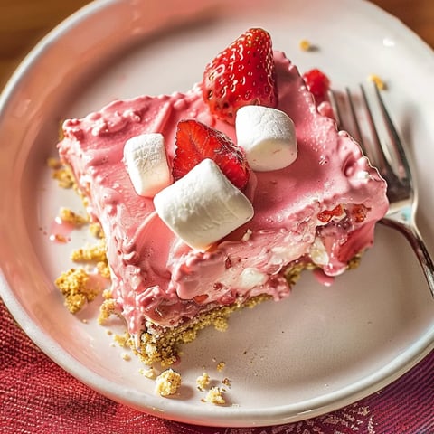Carrés chiffon aux fraises