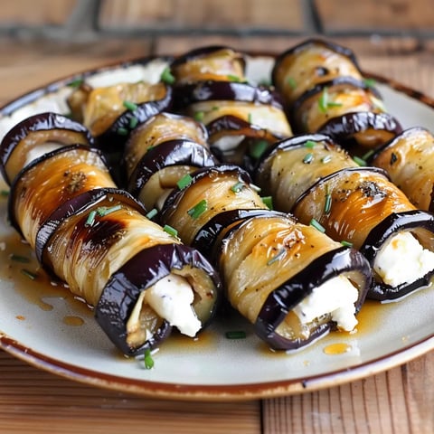 Rouleaux d'aubergines au chèvre