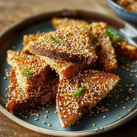 Tartines au sésame et crevettes
