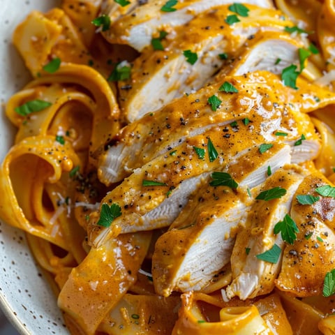 Pâtes au poulet à la moutarde et crème