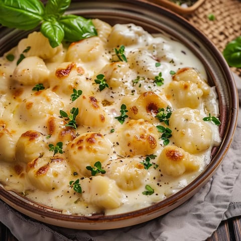 Gratin savoureux de gnocchis