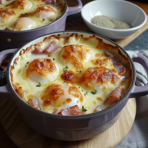 Œufs durs, jambon & béchamel