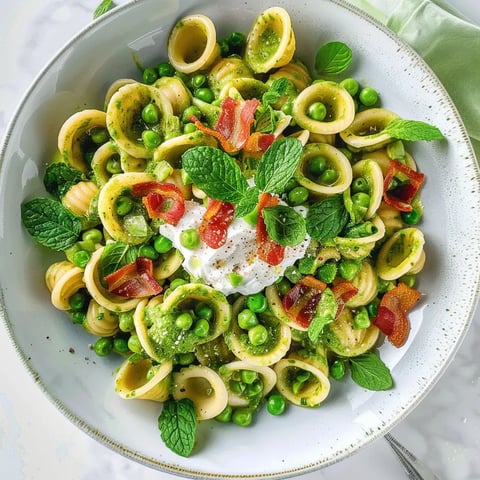 Orecchiettes aux petits pois labneh