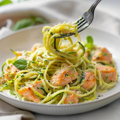 Pâtes saumon et courgettes