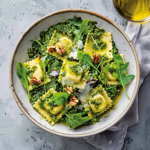 Raviolis au pesto de kale