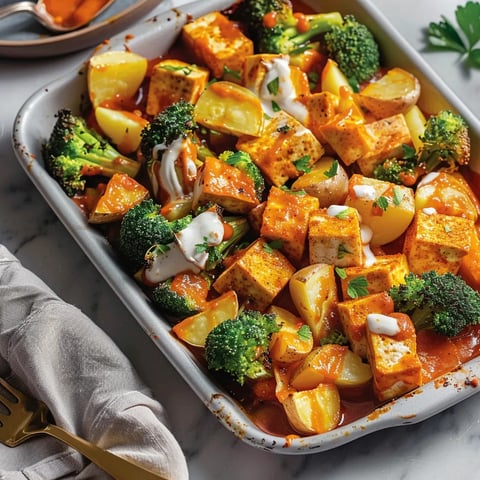 Poutine au tofu et poivrons