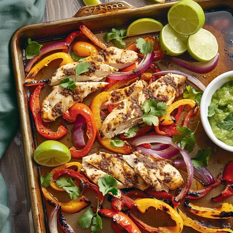 Fajitas au poulet à la plaque