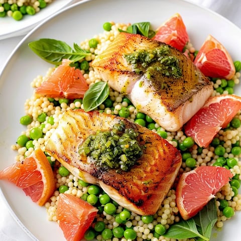 Morue poêlée couscous au pesto