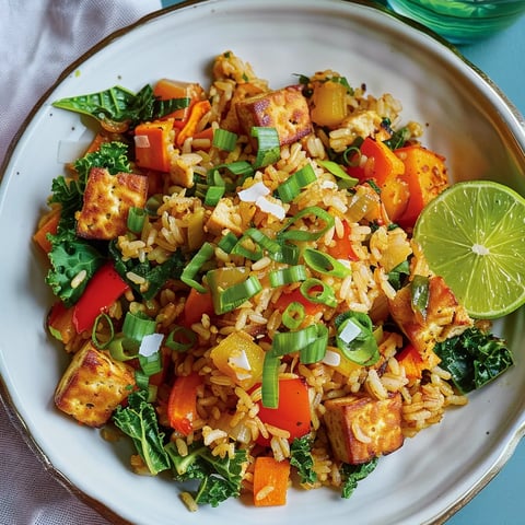 Riz frit au tofu et légumes