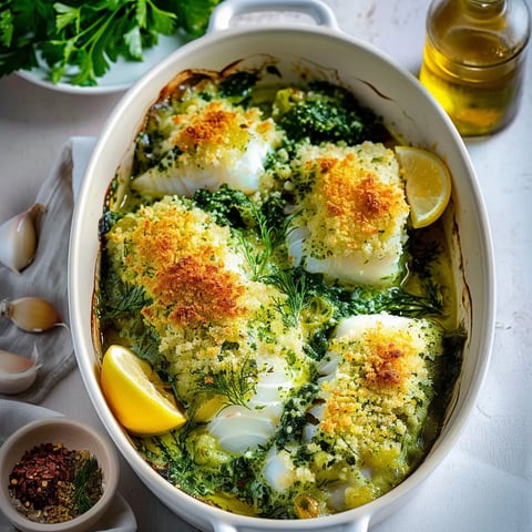 Gratin de morue aux herbes