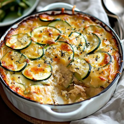 Gratin courgettes et thon crémeux
