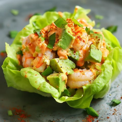 Coupelles laitue crevettes avocat