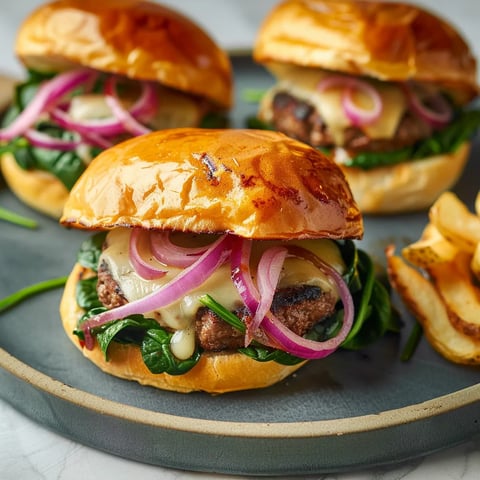Smash burgers aux épinards