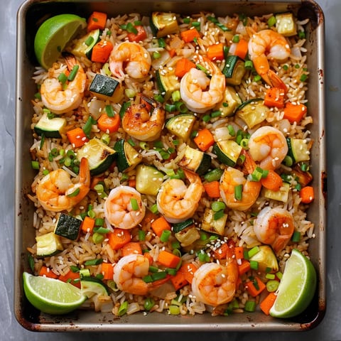 Riz frit crevettes plaque