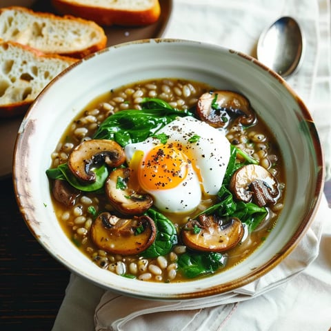Soupe à l'orge et champignons