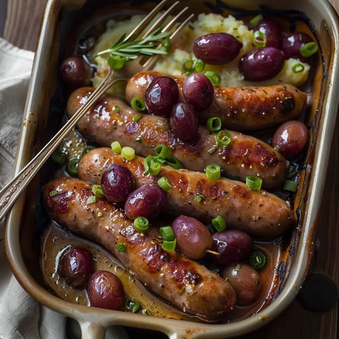 Saucisses aux raisins dorés