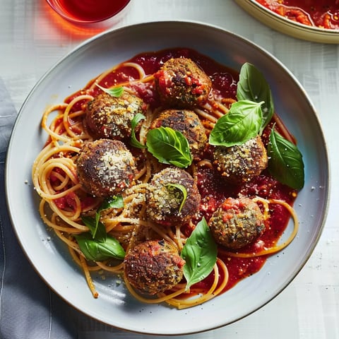Spaghettis aux boulettes d’aubergine