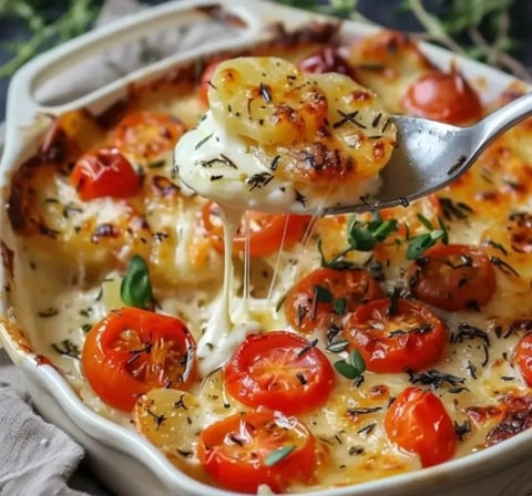 Gratin pommes tomates mozzarella