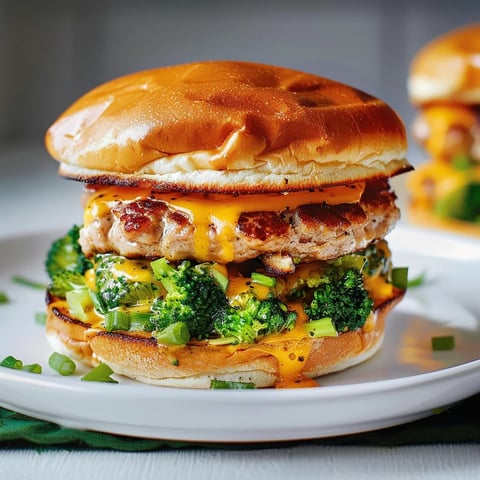 Cheeseburgers au porc et brocoli