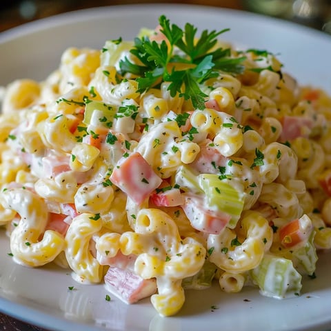 Salade macaronis froids jambon