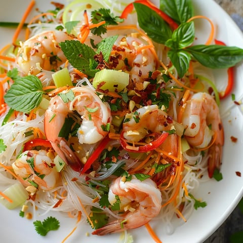 Vermicelles froids aux crevettes