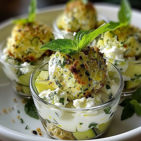 Boulettes de courgettes et feta à la sauce curry menthe.