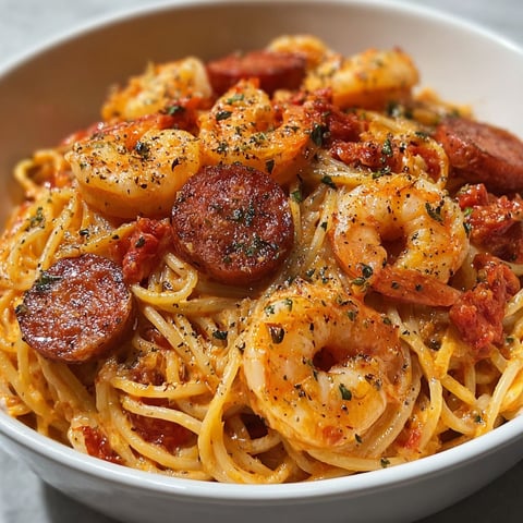 Un plat de linguine crémeuse avec des fruits de mer et des épices, accompagné d'un poulet au beurre citronné et à l'ail.