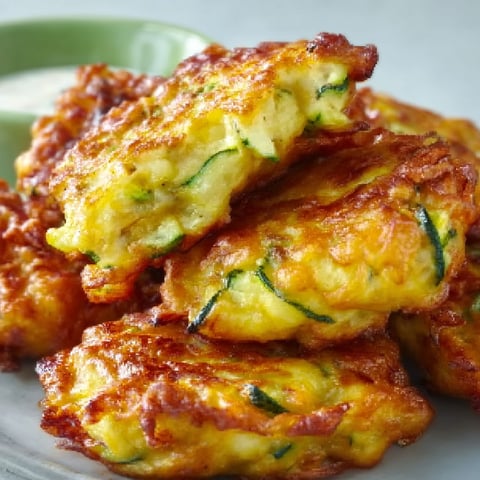 Beignets de courgettes à la cuillère, une recette savoureuse et délicieuse.