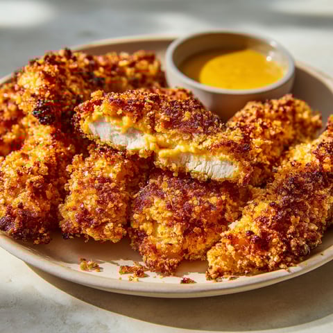 Plate of crispy chicken wings with a side of dipping sauce.