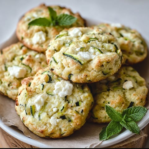 Une pile de cookies salés avec des courgettes râpées et de la chèvre.