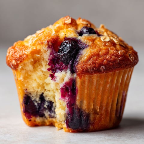 Une tranche de muffin aux bleuets, avec une part de beurre visible.